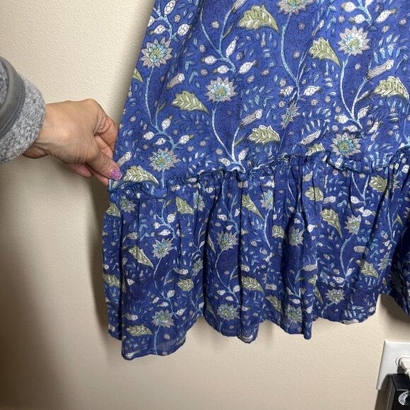 Mod's Mahal Floral Split Neck Midi Dress Womens Size S Pockets Block Print Boho - Picture 6 of 11